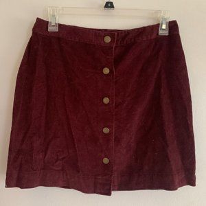 Old Navy Corduroy Maroon High Waisted Skirt Size 6